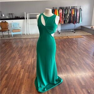 Elegant Green Sleeveless Dress